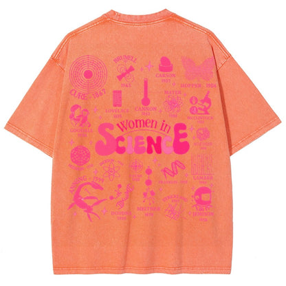 In Science Teacher Vintage Snowflake Washed T-Shir