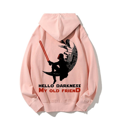 Hello Darkness My Old Friend Printed Back Unisex Cotton Hoodie
