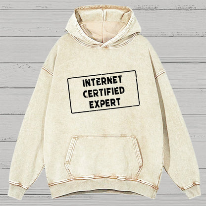 Internet Certified Expert Vintage Distressed Hoodie