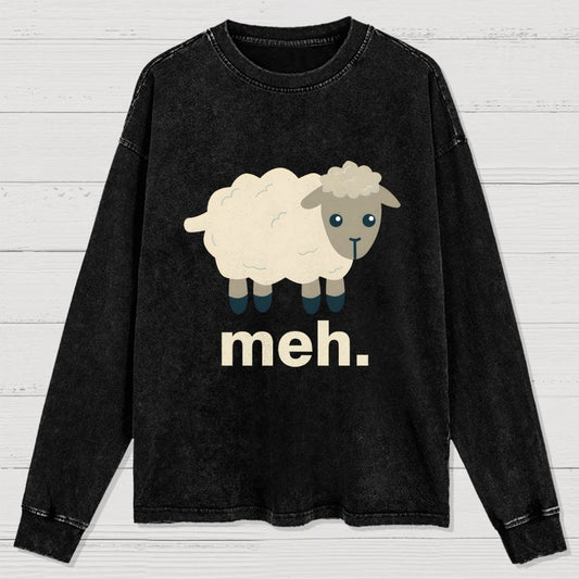 Meh. Washed Long Sleeve Tee
