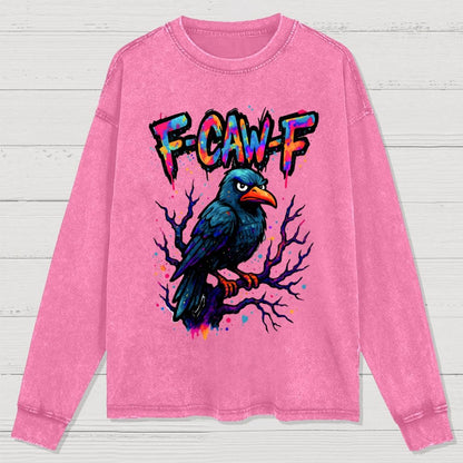 F-Caw-F Raven Washed Long Sleeve Tee