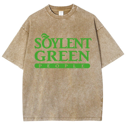 Mystery Green People Vintage Distressed T-shirt