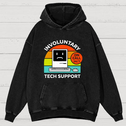 Overthinking Mode ON! Involuntary Tech Support Vintage Distressed Hoodie