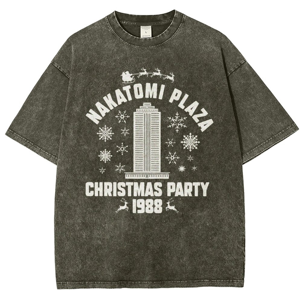 Nakatomi Christmas Party Vintage Distressed T-shirt
