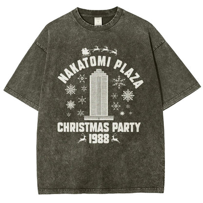 Nakatomi Christmas Party Vintage Distressed T-shirt