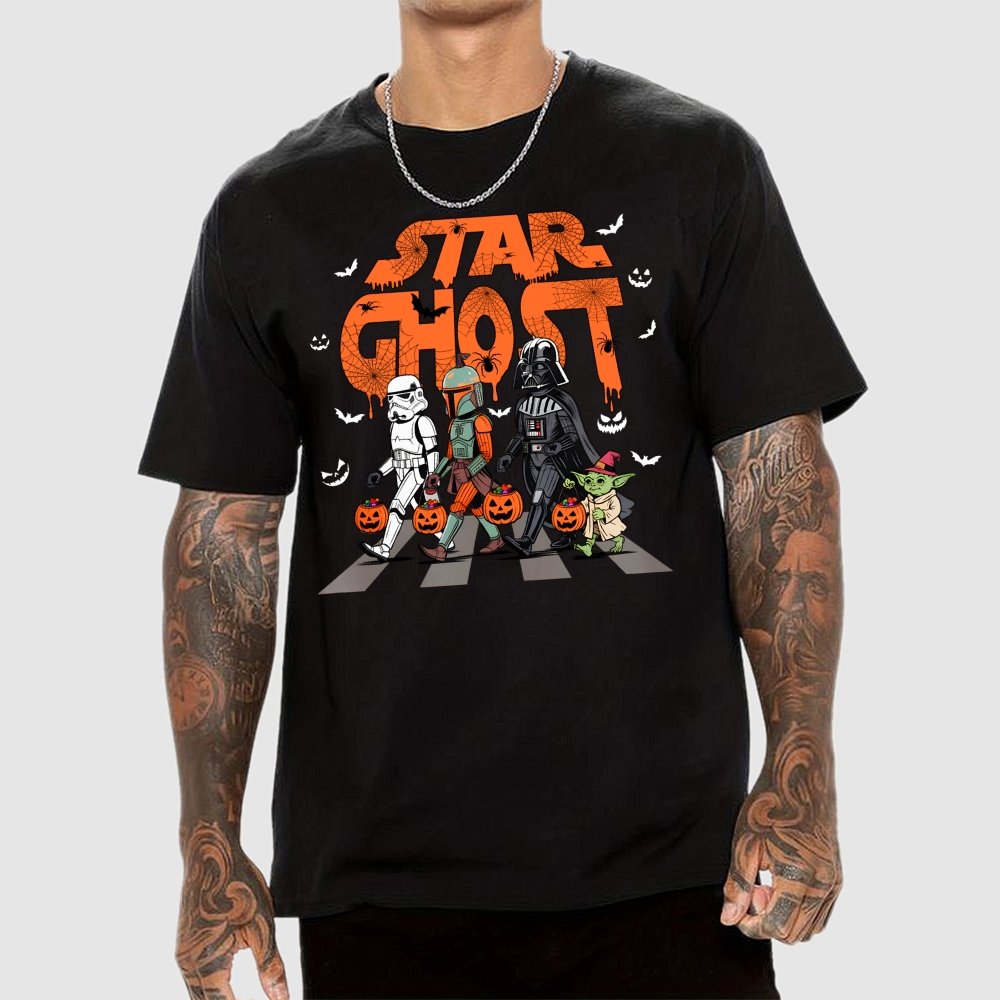 Star Ghost Halloween Galaxy Walking Halloween Unisex Geek T-Shirt