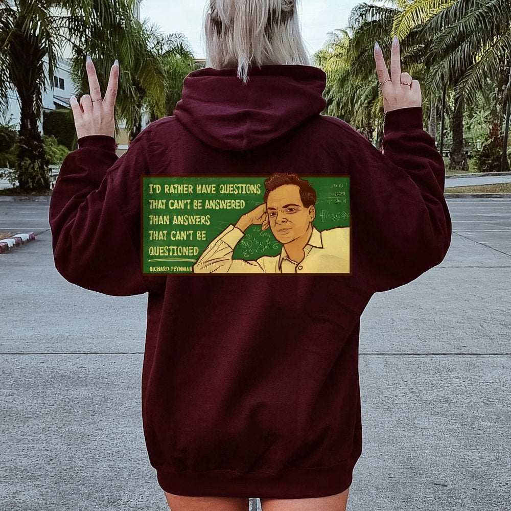Feynman Science Printed Back Cotton Hoodie