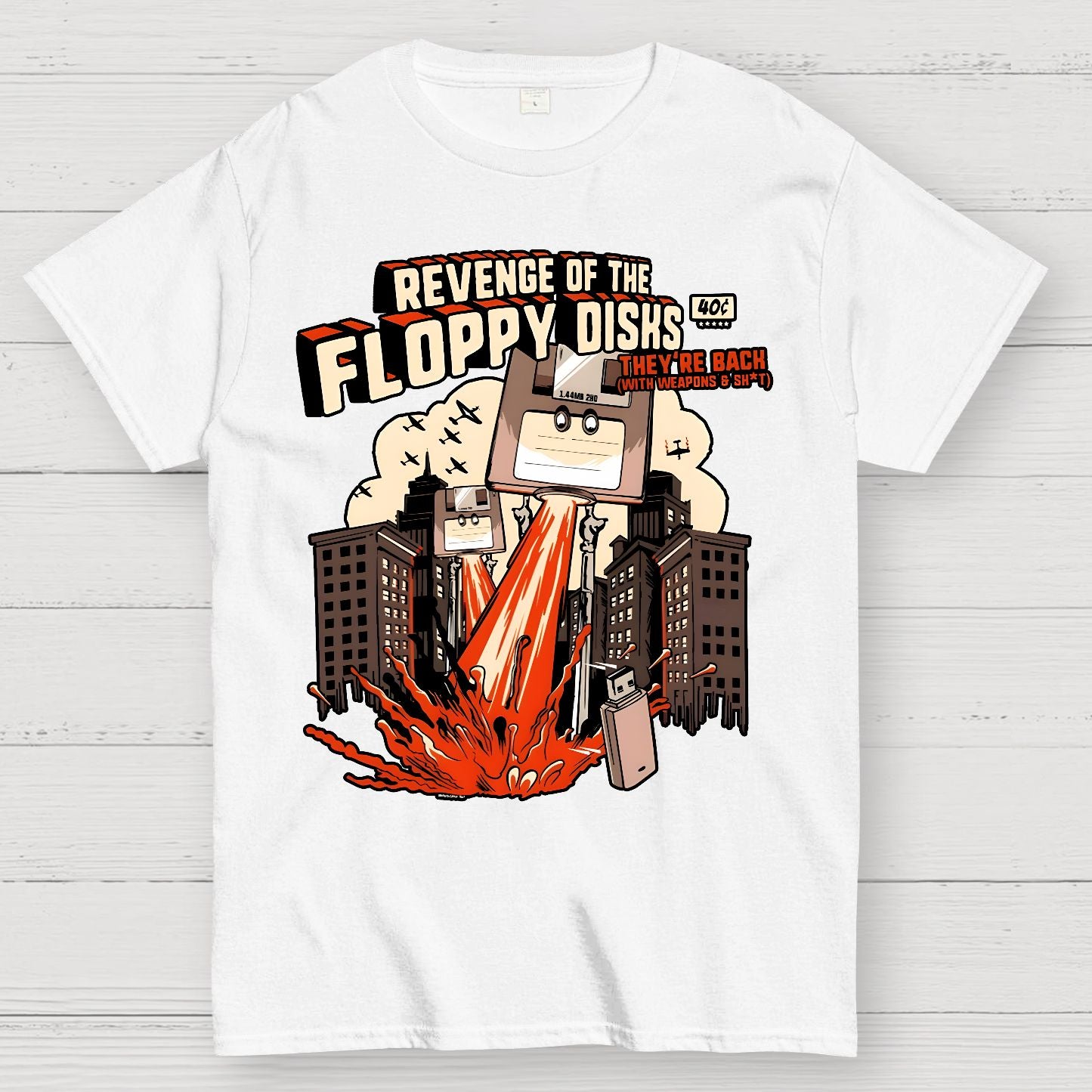 Attack of the Floppy Disks Geek T-Shirt