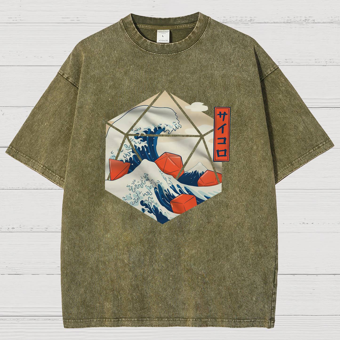 Great Wave of Dice Vintage Distressed T-shirt