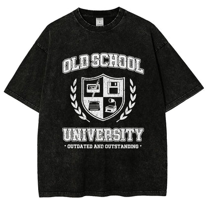 Old School University Vintage Distressed T-shirt