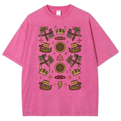Fantasy Vikings Vintage Distressed T-shirt