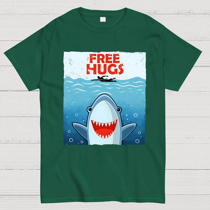 Free Shark Hugs Geek T-Shirt