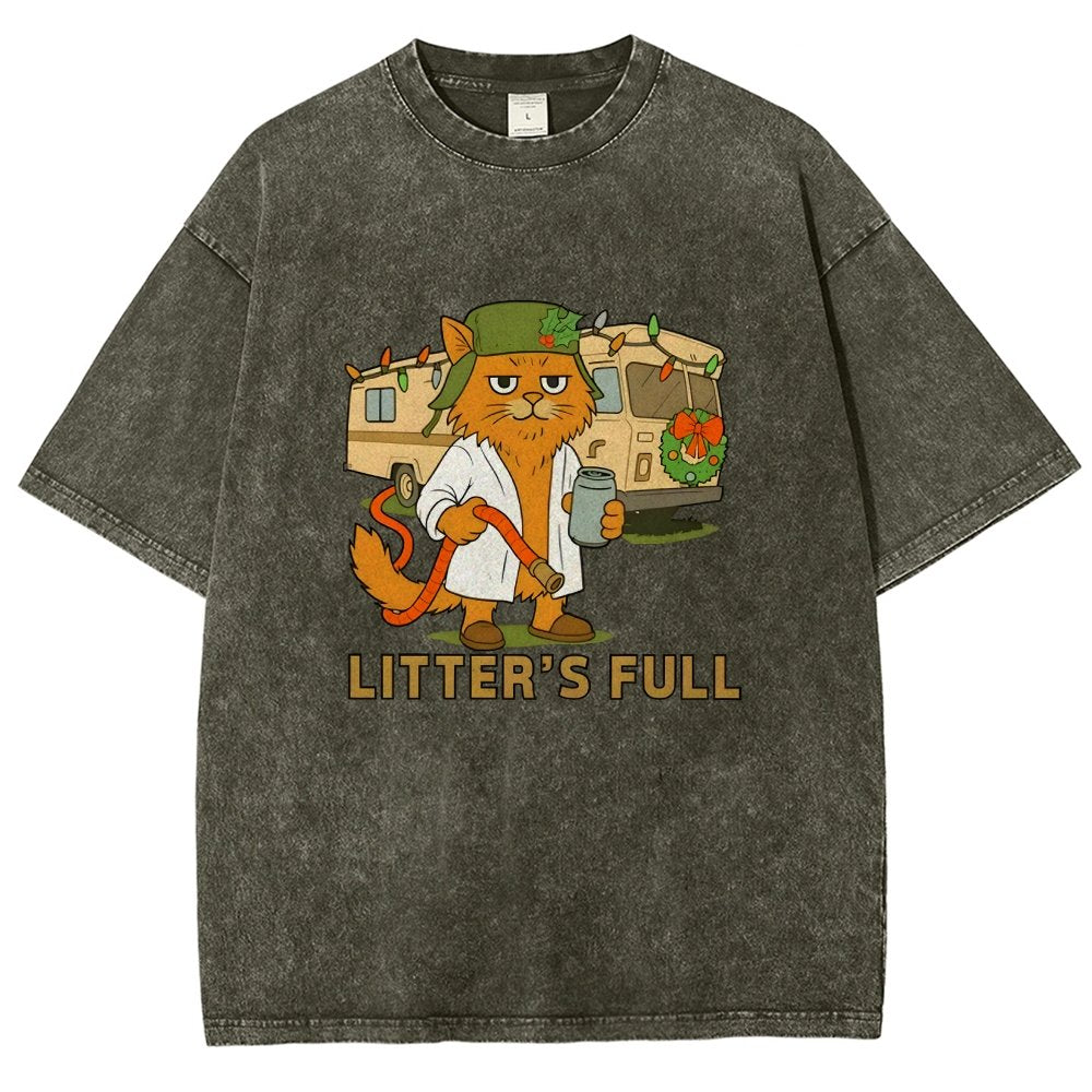 Christmas Shitters Full Cat Vintage Distressed T-shirt