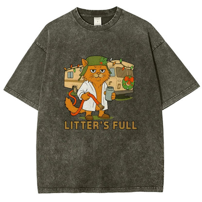 Christmas Shitters Full Cat Vintage Distressed T-shirt