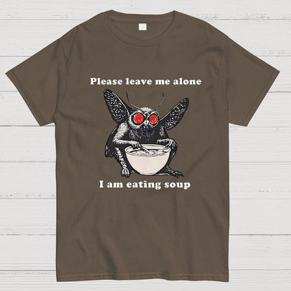 Mothman Eating Soup Please Leave Me Alone I Am Eating Soup Geek T-Shirt