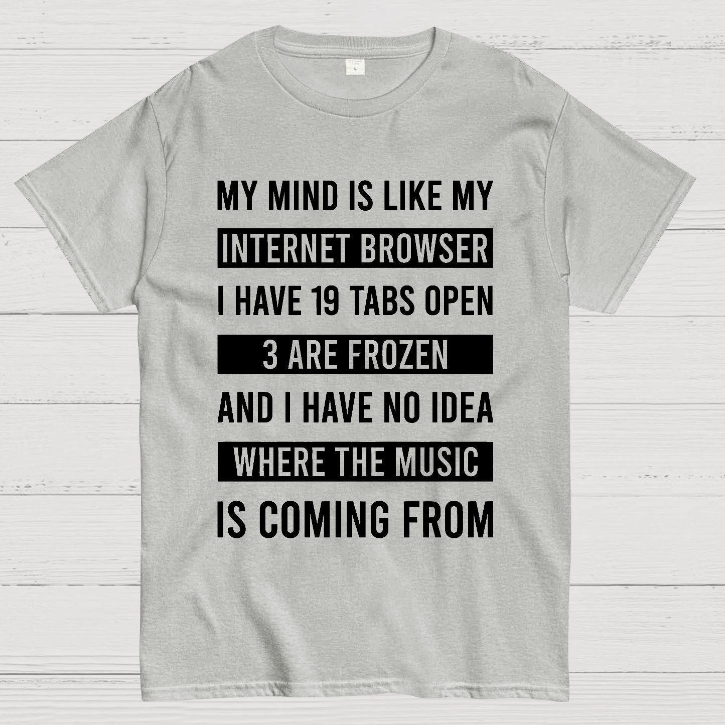 Funny My Mind Is Like My Internet Browser - I Have 19 Tabs Open Geek T-Shirt