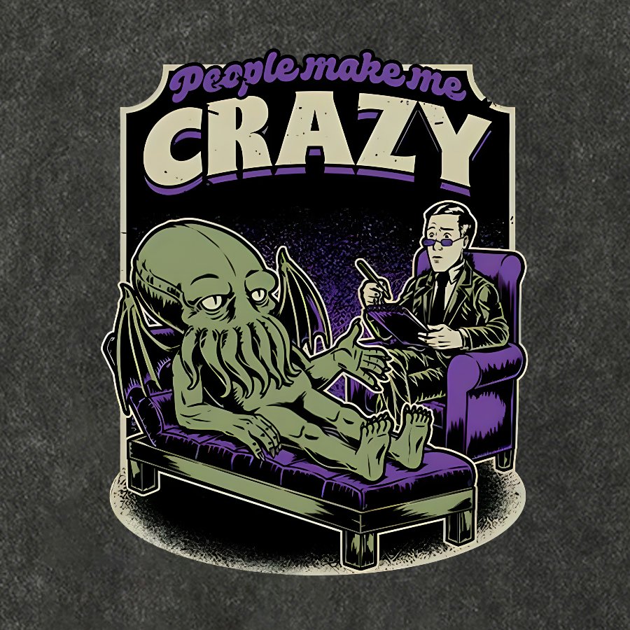 Lovecraft Cthulhu Therapy Vintage Distressed T-shirt