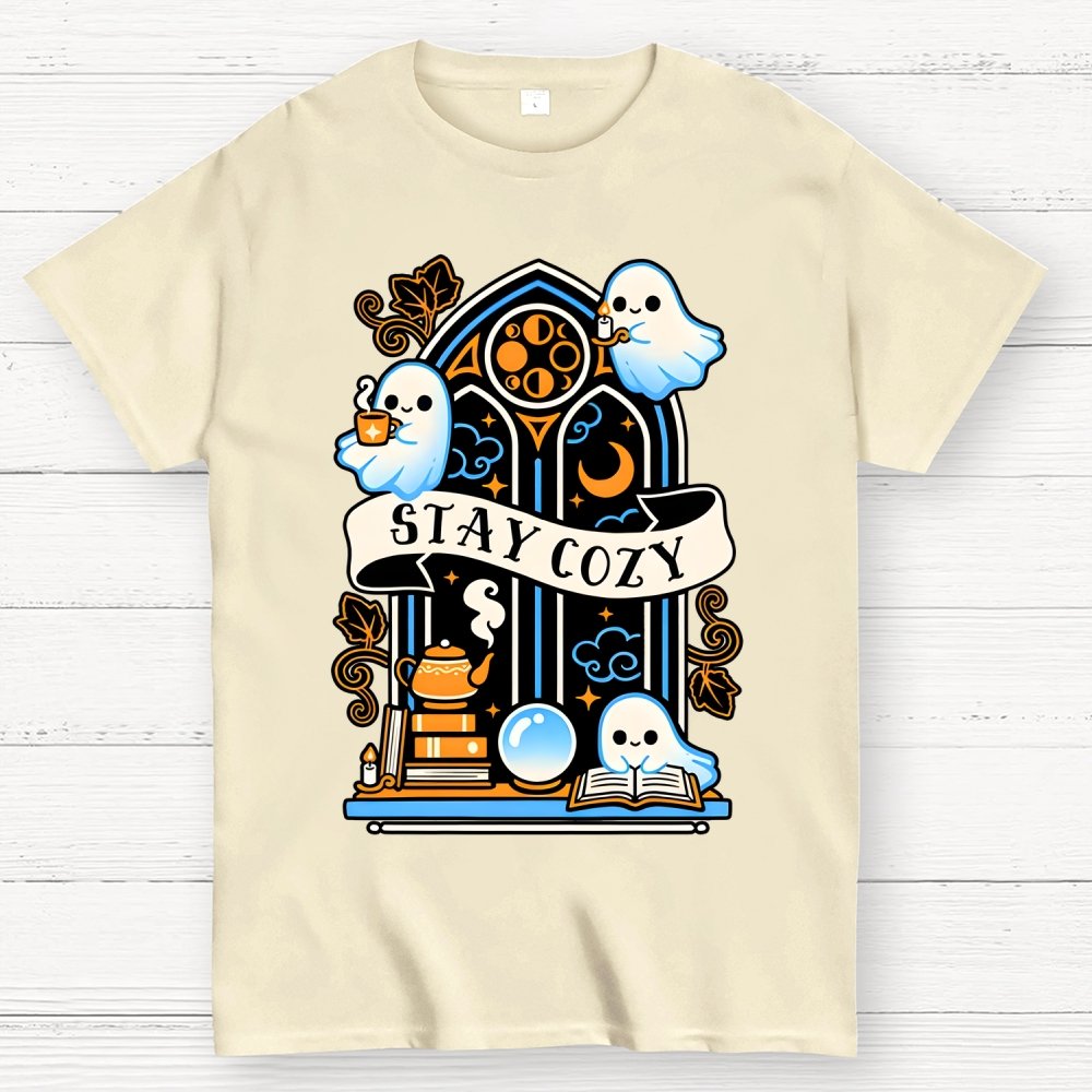 Stay cozy cute ghosts Unisex Geek T-Shirt