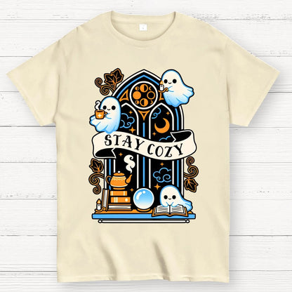 Stay cozy cute ghosts Unisex Geek T-Shirt