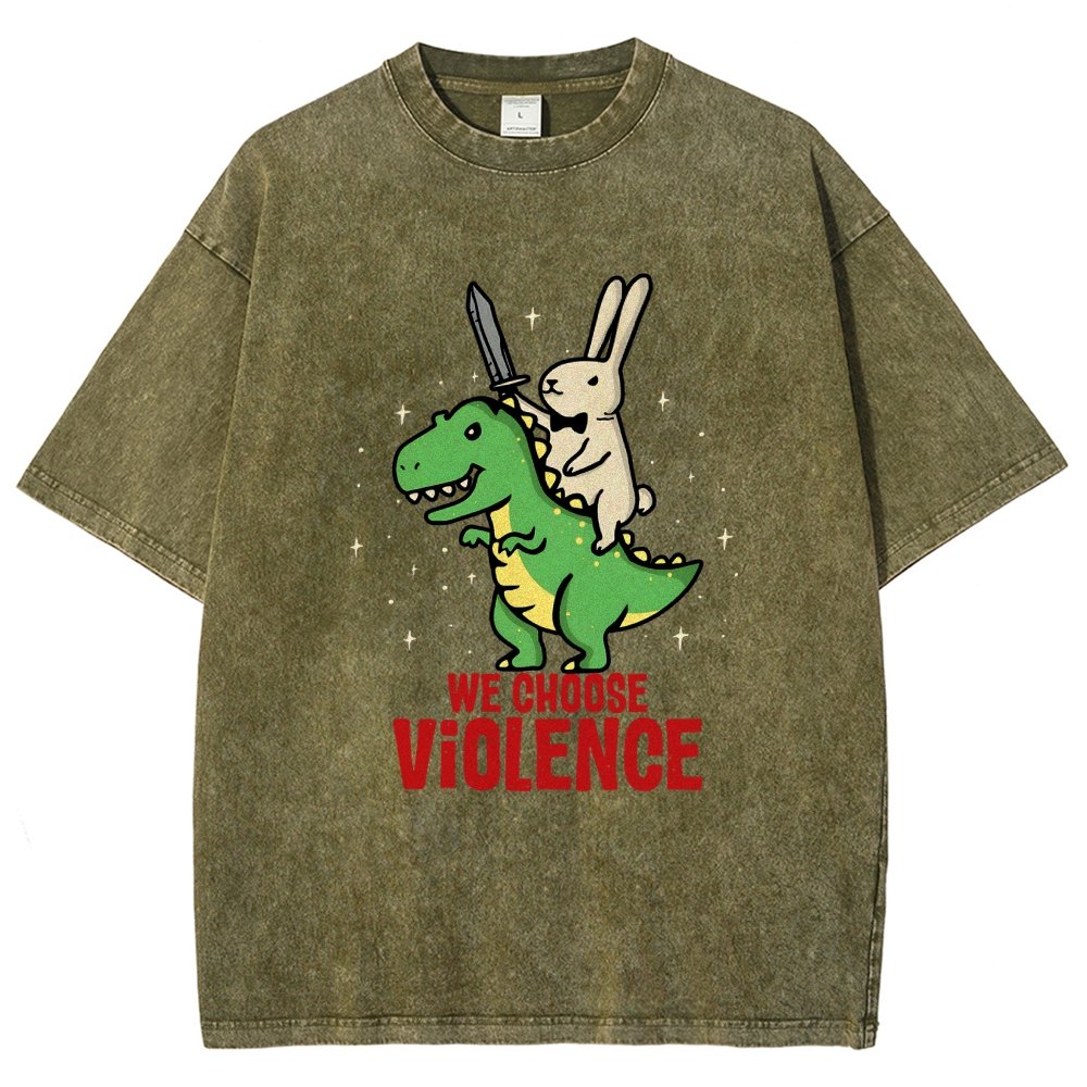 We Choose Violence Vintage Distressed T-shirt