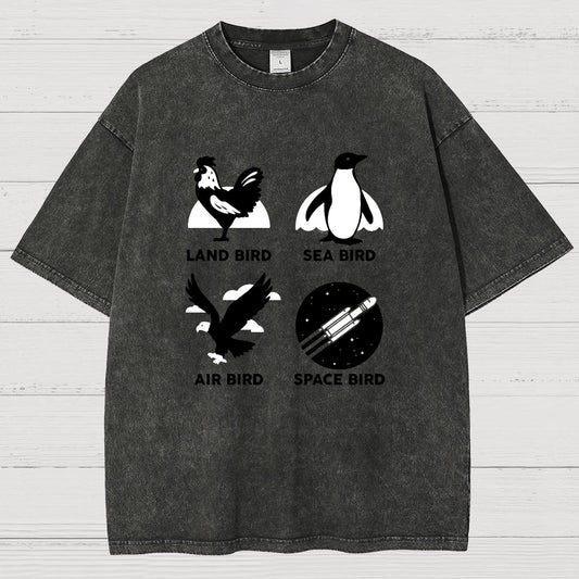 Bird Types Funny Vintage Distressed T-shirt