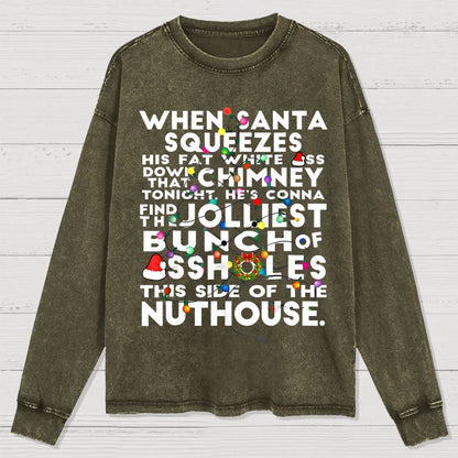 Christmas Vacation Jolliest Bunch Washed Long Sleeve Tee