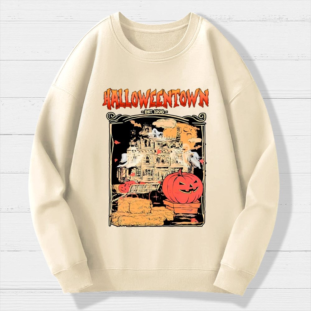 Spookyville University Est 1998. Halloween Geek Cotton Sweatshirt