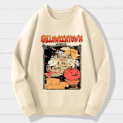 Spookyville University Est 1998. Halloween Geek Cotton Sweatshirt