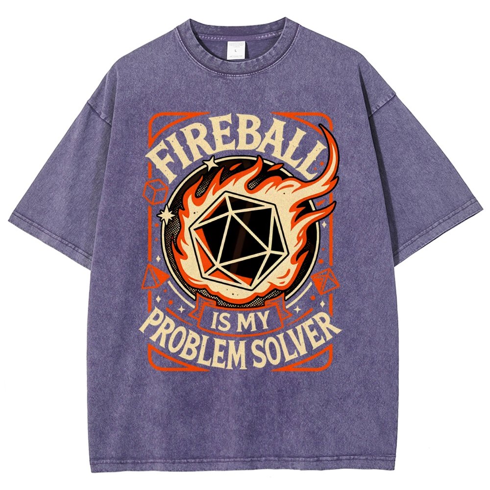Fireball Is My Problem Solver Vintage Distressed T-shirt