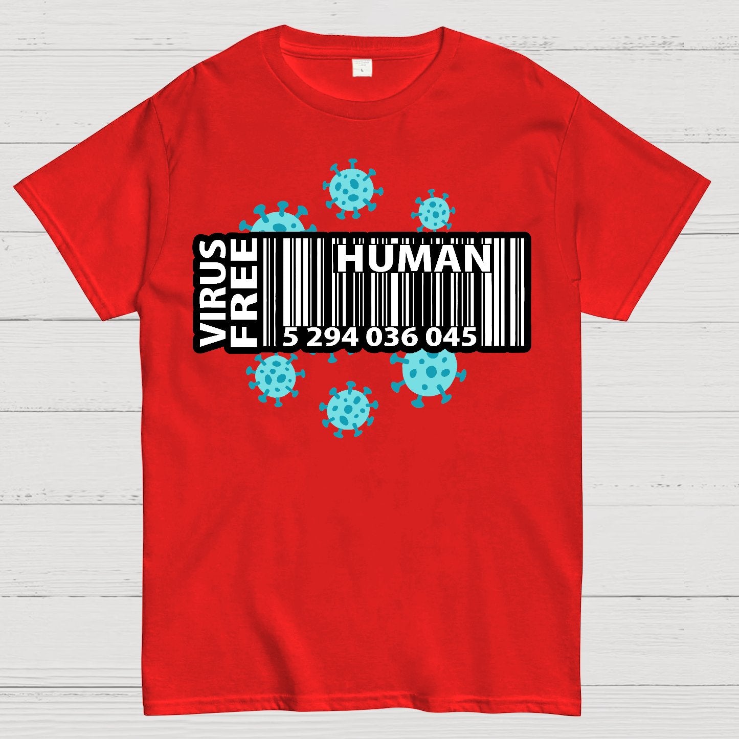 Human virus Bar Code，Funny virus Geek T-Shirt