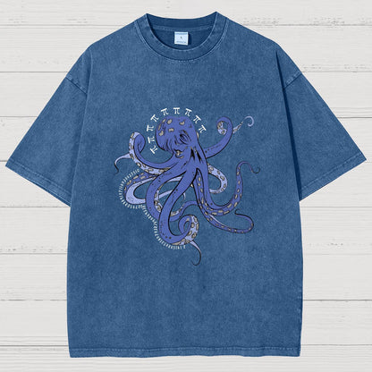 Funny Pi Day Octopus Vintage Distressed T-shirt