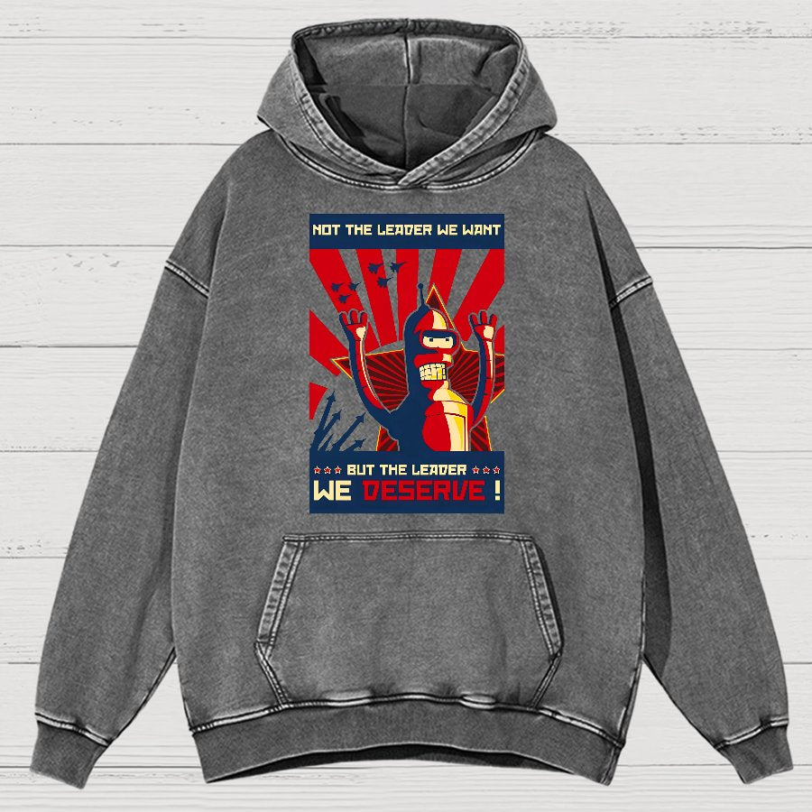 Not The Leader We Want But The Leader We Deserve Vintage Distressed Hoodie