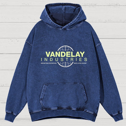 Vintage Distressed Hoodie with Retro - Style Brand