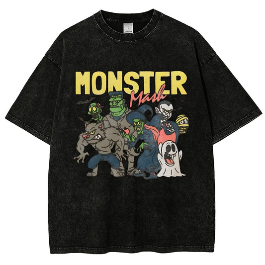 Monster Mashup - Retro Ghost Halloween Vintage Distressed T-shirt
