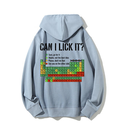 Can I Lick It Printed Back Unisex Cotton Hoodie