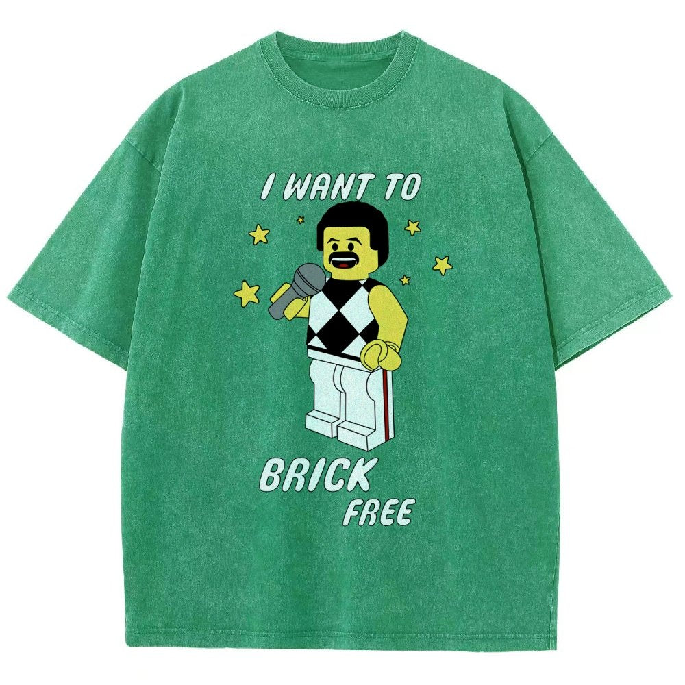 I Want To Brick Free Vintage Distressed T-shirt