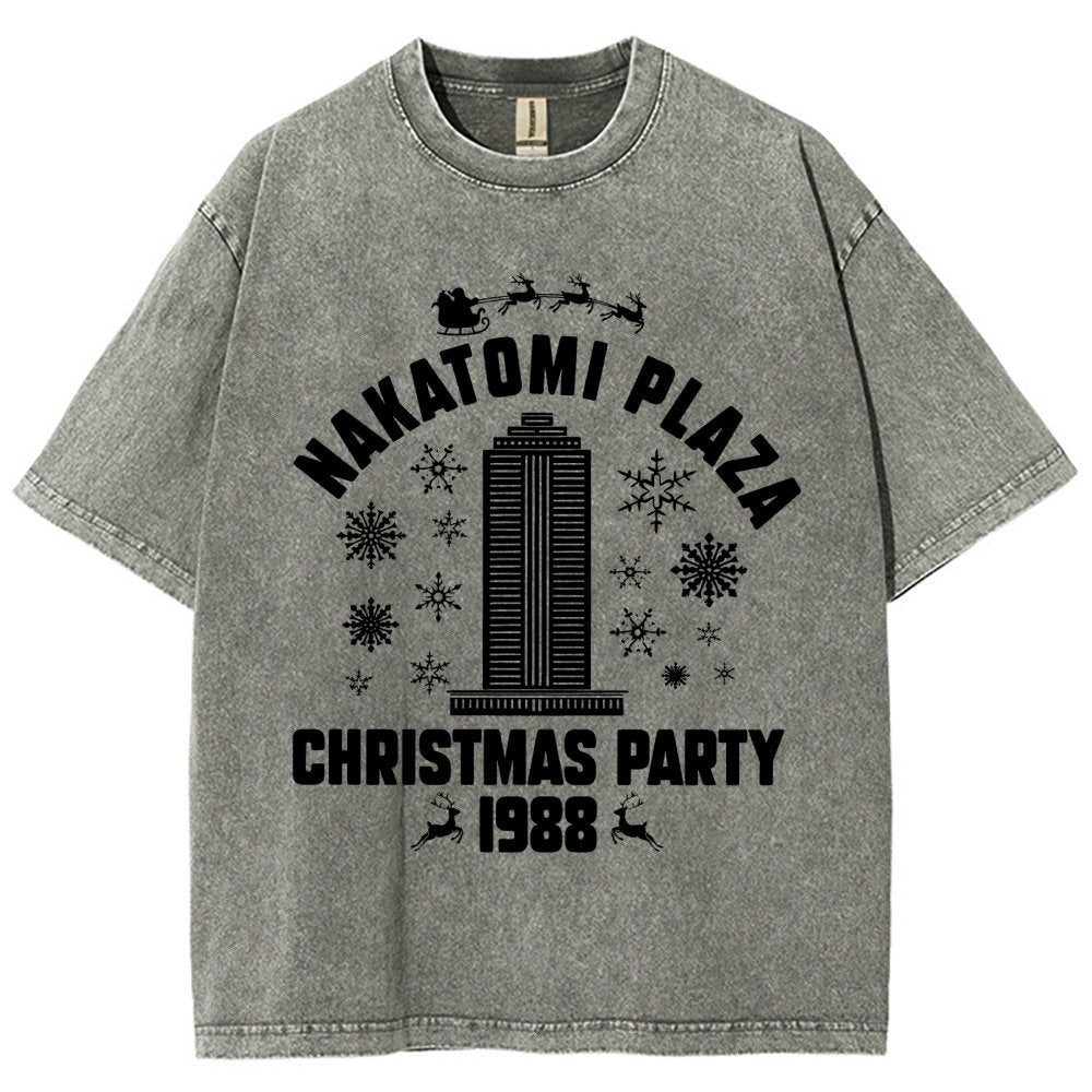 Nakatomi Christmas Party Vintage Distressed T-shirt