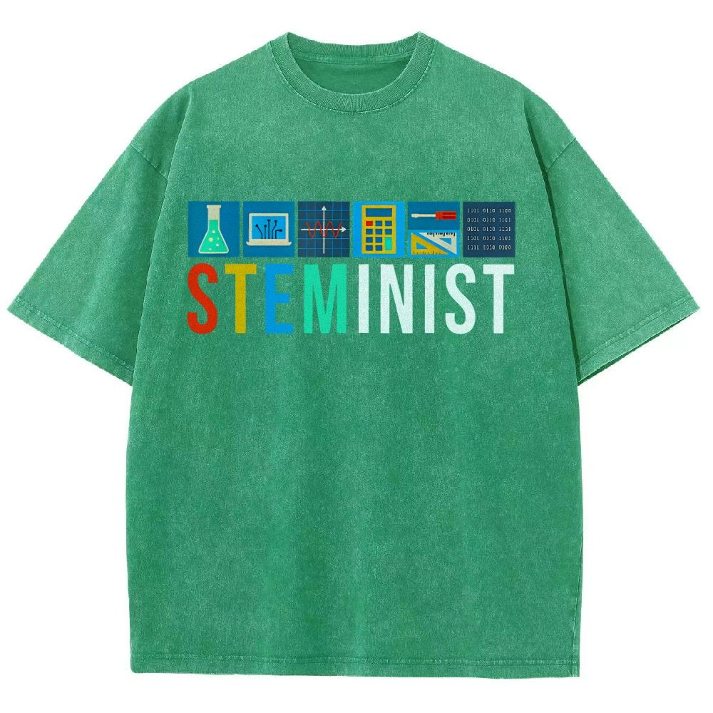 Steminist Science Technology Engineering Math STEM Vintage Distressed T-shirt