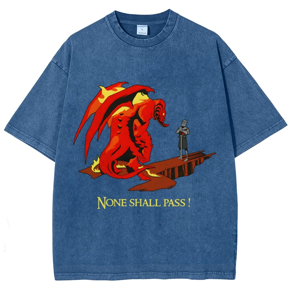 None Shall Pass Vintage Distressed T-shirt