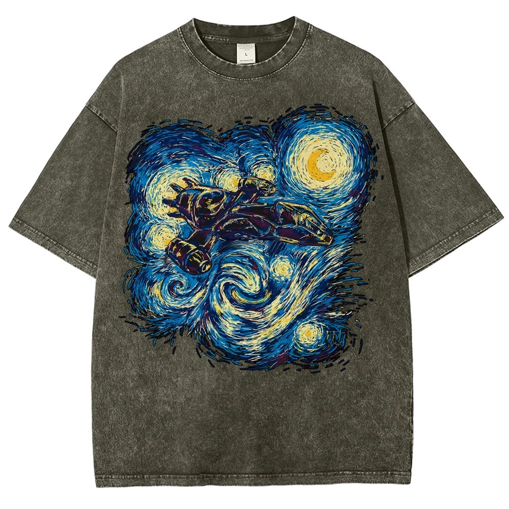 Starry Flight Vintage Distressed T-shirt