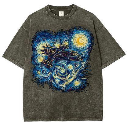 Starry Flight Vintage Distressed T-shirt