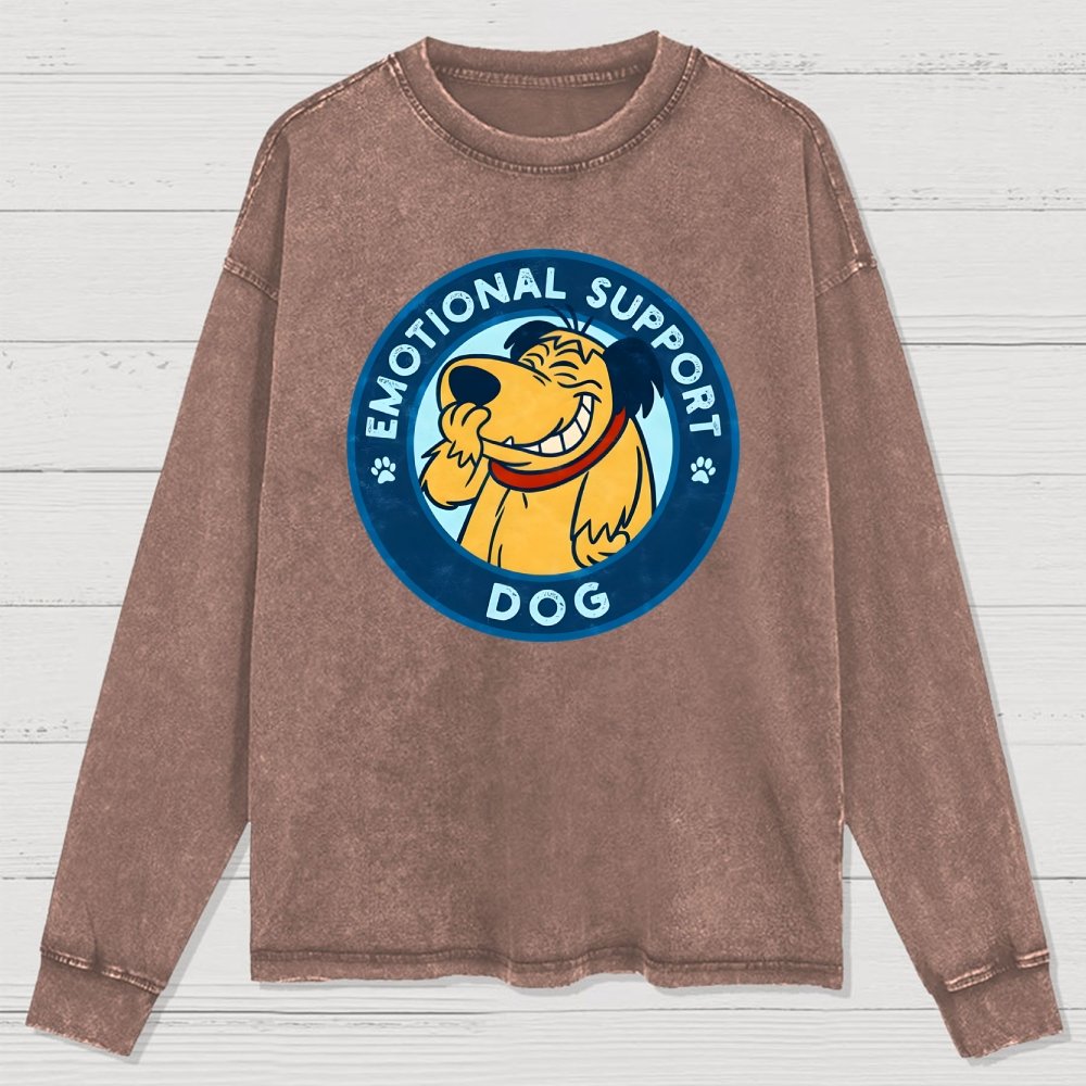 Dog Support Or Not? Washed Long Sleeve Tee