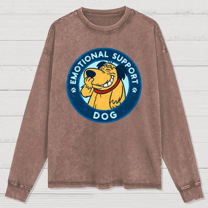 Dog Support Or Not? Washed Long Sleeve Tee