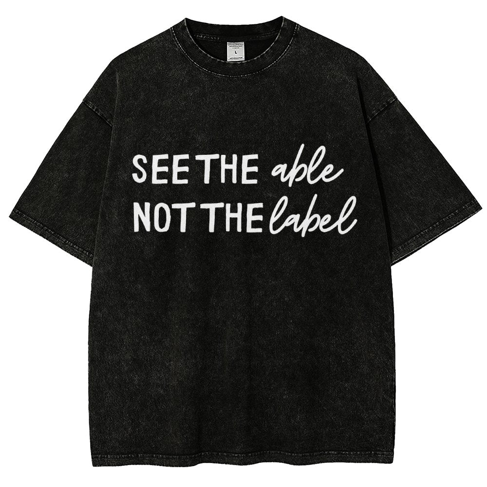 See the Able Not the Label Autism Vintage Distressed T-shirt