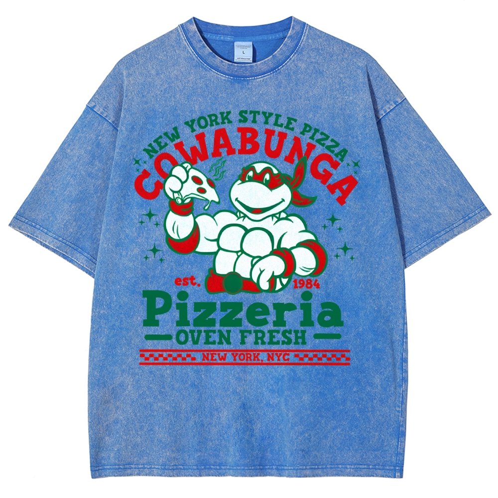 Cowabunga Pizzeria Pi Day Vintage Distressed T-shirt