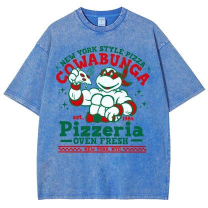 Cowabunga Pizzeria Pi Day Vintage Distressed T-shirt