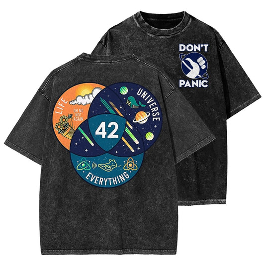 42 Answer to Life Universe and Everything Essential Washed T-shirt