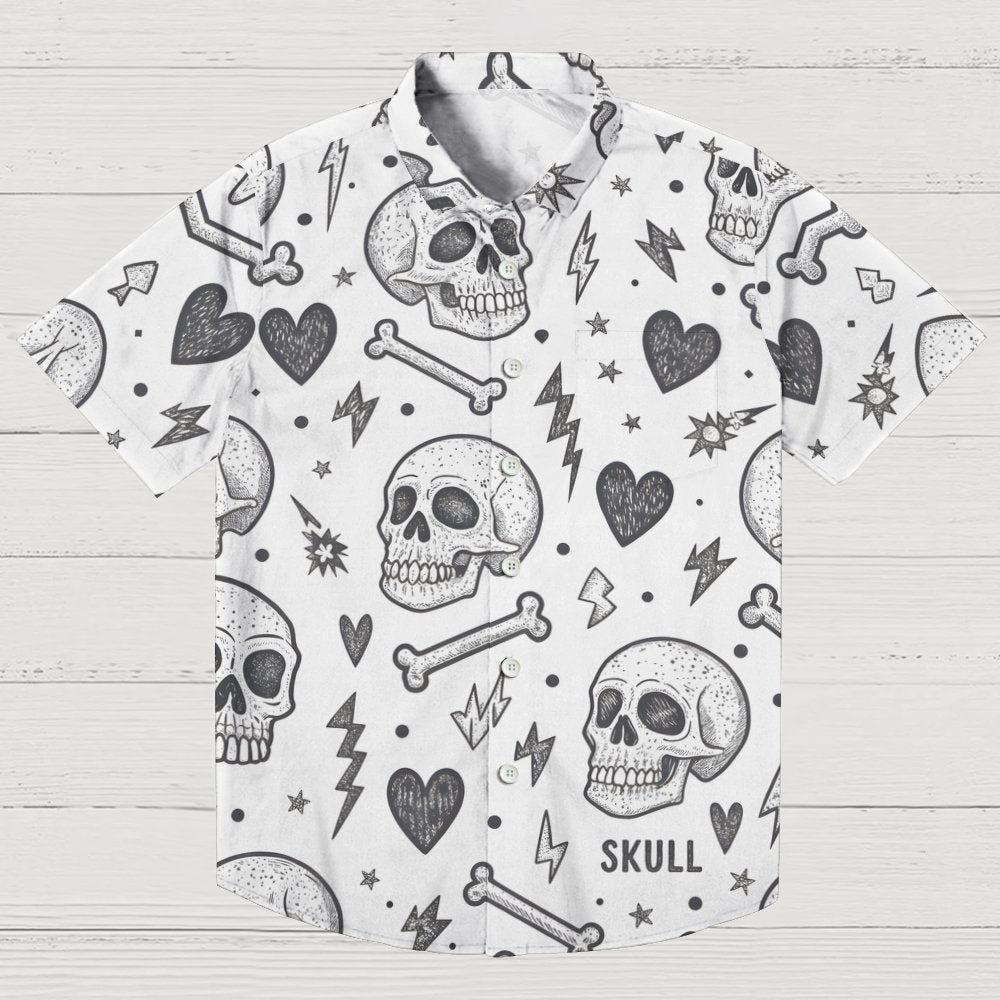 Skull pattern Geek Hawaiian Shirt