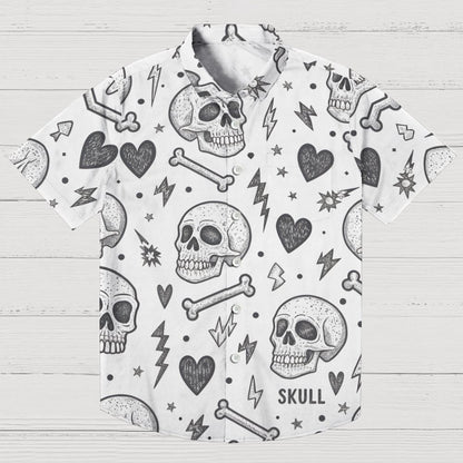 Skull pattern Geek Hawaiian Shirt