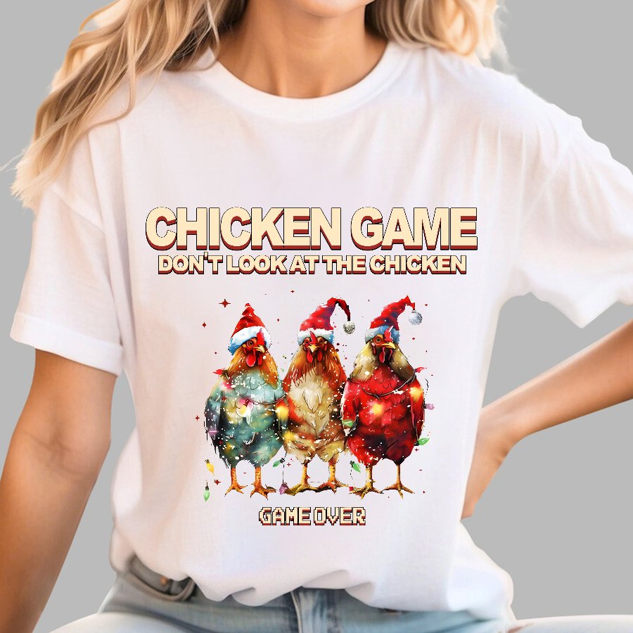 Chicken Game Christmas Geek T-Shirt